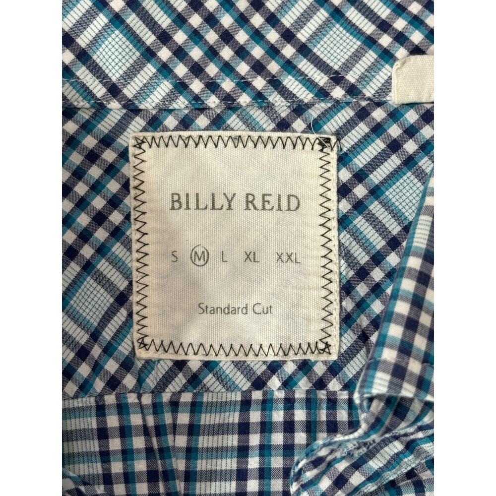 Billy Reid Mens Medium Standard Cut Button Down Blue Multi Plaid Shirt Italy - Picture 8 of 12